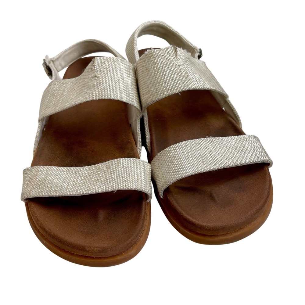 TOMS Sicily Natural Birch Textile Strappy Slingback Sandals Womens 11 10016578